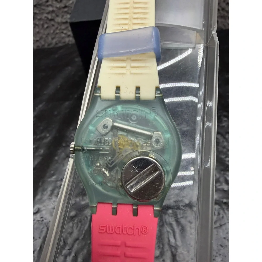 Swatch Varigotti GL118 Silicon Wrist Watch 34mm Skeleton Dial Unisex w/ Case